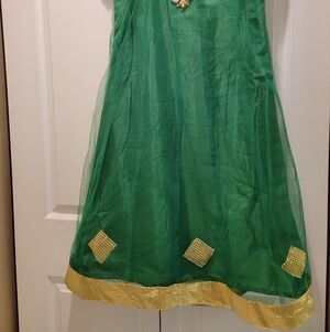 Elegant Green and Gold Saree